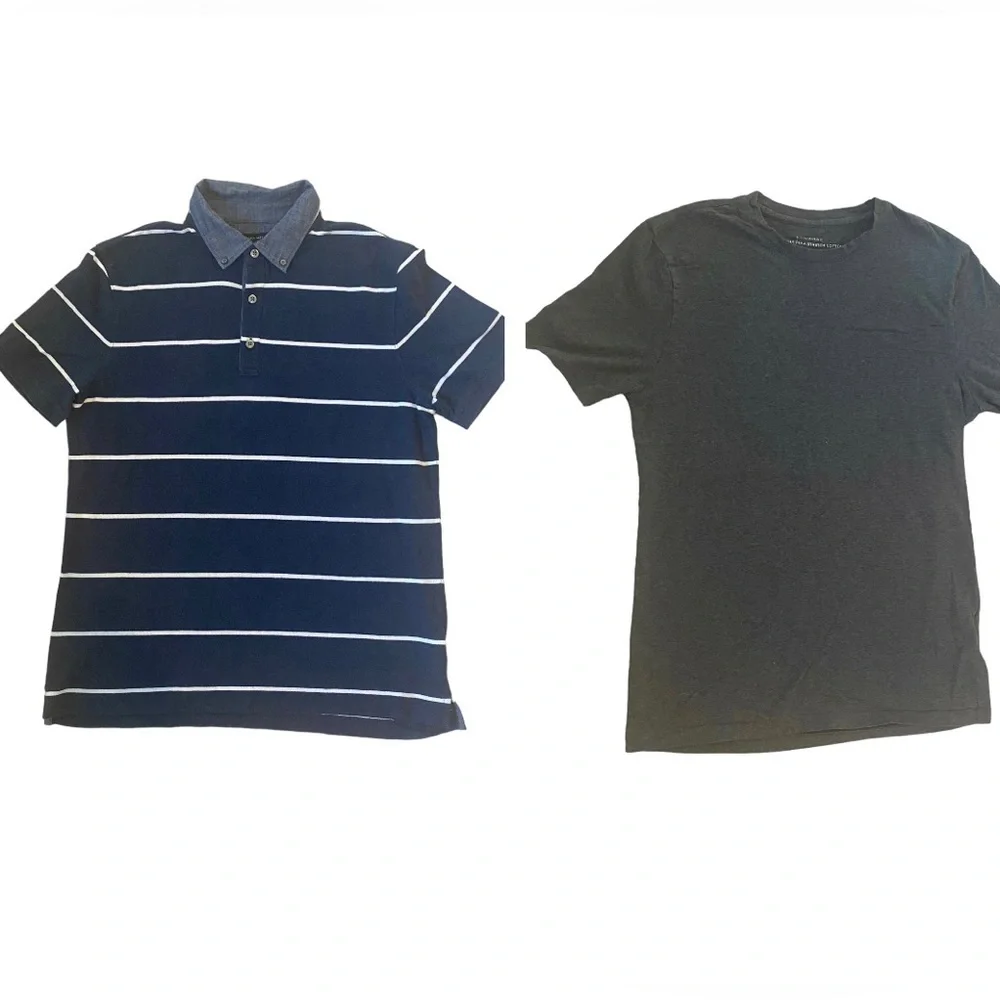 Men’s Banana Republic 2 Pc Shirt Lot Golf Polo & S/S Tee T-shirt Size Large